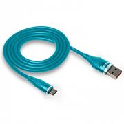 Кабель USB - MicroUSB Walker C735, 3.1A, 1м, силиконовый, синий