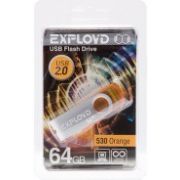 Накопитель USB 64Gb Exployd 530 оранжевый