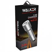 Адаптер Автомобильный - Walker WCR-22, 2USB/2.4A/12W длинный корпус чёрный