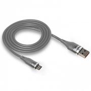 Кабель USB - MicroUSB Walker C735, 3.1A, 1м, силиконовый, серый