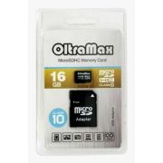 Карта памяти 16GB - OltraMax карта памяти microSDHC сlass 10 с адаптером