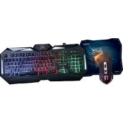 Клавиатура Qumo Spirit of Wisdom проводная + мышь + коврик набор игровой чёрный
