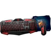 Клавиатура Qumo Axe strike проводная + мышь + коврик набор игровой чёрный