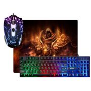 Клавиатура Defender Aura MKP-117 RU проводная + мышь + коврик набор игровой чёрный RGB
