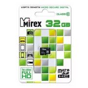Карта памяти 32GB - Mirex карта памяти microSDHC сlass 10 без адаптера