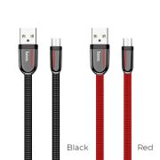 Кабель USB - MicroUSB Hoco U74, 2.4A, 1.2м, чёрный