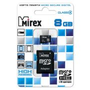 Карта памяти 8GB - Mirex карта памяти microSDHC сlass 4 с адаптером
