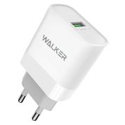 Адаптер Сетевой - Walker WH-35, 1USB/3A/QC3.0/15W белый