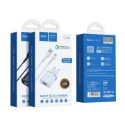 Адаптер Сетевой с кабелем Micro USB - Hoco C12Q, 1USB/3A/QC3.0/18W чёрный