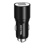 Адаптер Автомобильный - Walker WCR-21, 2USB/2.4A/12W чёрный