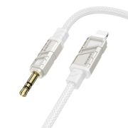 Аудиокабель - Кабель AUX 3.5 (m) - Lightning (m) адаптер Borofone 2BL2 текстильный белый