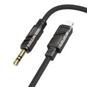 Аудиокабель - Кабель AUX 3.5 (m) - Lightning (m) адаптер Borofone 2BL2 текстильный чёрный