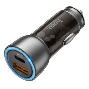 Адаптер Автомобильный - Hoco NZ8, 1USB/1USB-C/5A/QC3.0/PD25W коричневый