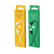 Кабель USB - Lightning Borofone BX19, 2.4A, 1м, круглый чёрный
