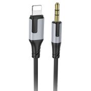 Аудиокабель - Кабель AUX 3.5 (m) - Lightning (m) адаптер Borofone BL19 силикон чёрный