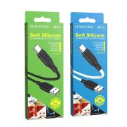 Кабель USB - Type-C Borofone BX42, 3A, 1м, силиконовый, чёрный