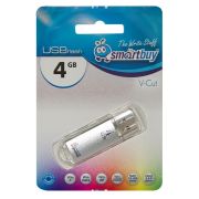 Накопитель USB 4Gb Smartbuy V-Cut серебристый