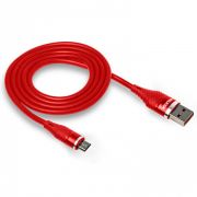 Кабель USB - MicroUSB Walker C735, 3.1A, 1м, силиконовый, красный