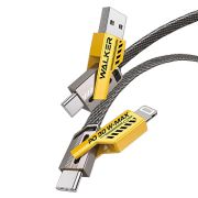 Кабель мульти коннекторный Walker C980 - трансформер QC3.0/PD65W, текстильный