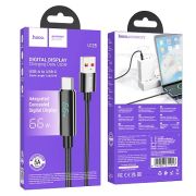 Кабель USB - Type-C Hoco U125, 5A, тканевый, 1,2м, чёрный
