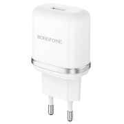 Адаптер Сетевой - Borofone BA36A, 1USB/3A/QC3.0/18W белый