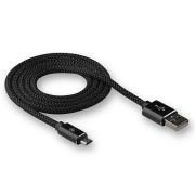 Кабель USB - MicroUSB Walker C740, 2.4A, 1м, чёрный (тех.пак.)