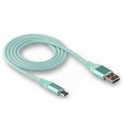 Кабель USB - MicroUSB Walker C560, 2.4A, 1м, плоский мятный (тех.пак.)