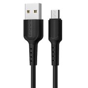Кабель USB - MicroUSB Borofone BX16, 2A, 1м, чёрный