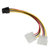 Кабель питания для видеокарт Cablexpert 2xMolex 3pin(M) / PCIe 6pin(M) 15см