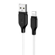 Кабель USB - Lightning Borofone BX42, 2.4A, 1м, силиконовый, белый