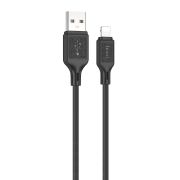 Кабель USB - Lightning Hoco X90, 2.4A, 1м, прочный, чёрный