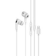 Наушники с микрофоном разъём Lightning Hoco M111 Pro с чипом MFI белые