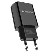 Адаптер Сетевой - Borofone BA20A, 1USB/2.1A чёрный