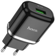 Адаптер Сетевой - Hoco N3, 1USB/3A/QC3.0/18W чёрный
