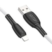 Кабель USB - Lightning Borofone BX86, 2.4A, 1м, прочный, белый
