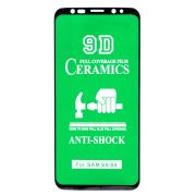 Защитное стекло для Samsung S8 чёрное керамическое Ceramic тех.пак.