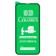 Защитное стекло для iPh 13/13 Pro/14 чёрное керамическое Ceramic тех.пак.
