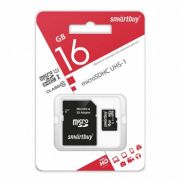 Карта памяти 16GB - Smartbuy карта памяти microSDHC сlass 10 с адаптером