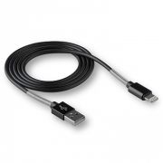 Кабель USB - Lightning Walker C720, 2.4A, 1м, защитная пружина, чёрный