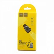 Переходник MicroUSB (m) - USB (f) Hoco UA10 OTG серебристый