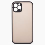 Чехол iPh 12 Pro Max пластик с защитой камеры чёрный