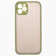 Чехол iPh 12 Pro Max пластик с защитой камеры зелёный