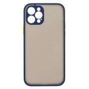 Чехол iPh 12 Pro пластик с защитой камеры синий