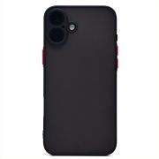 Чехол iPh 16 Plus пластик с защитой камеры чёрный