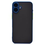 Чехол iPh 16 Plus пластик с защитой камеры синий
