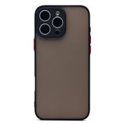 Чехол iPh 16 Pro Max пластик с защитой камеры чёрный