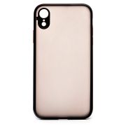 Чехол iPh XR пластик с защитой камеры чёрный