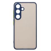 Чехол Samsung S25 пластик с защитой камеры синий