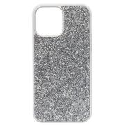 Чехол iPh 13 Pro Max пластик кристаллы Diamond серебристый