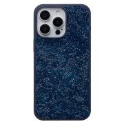 Чехол iPh 15 Pro Max пластик кристаллы Diamond синий